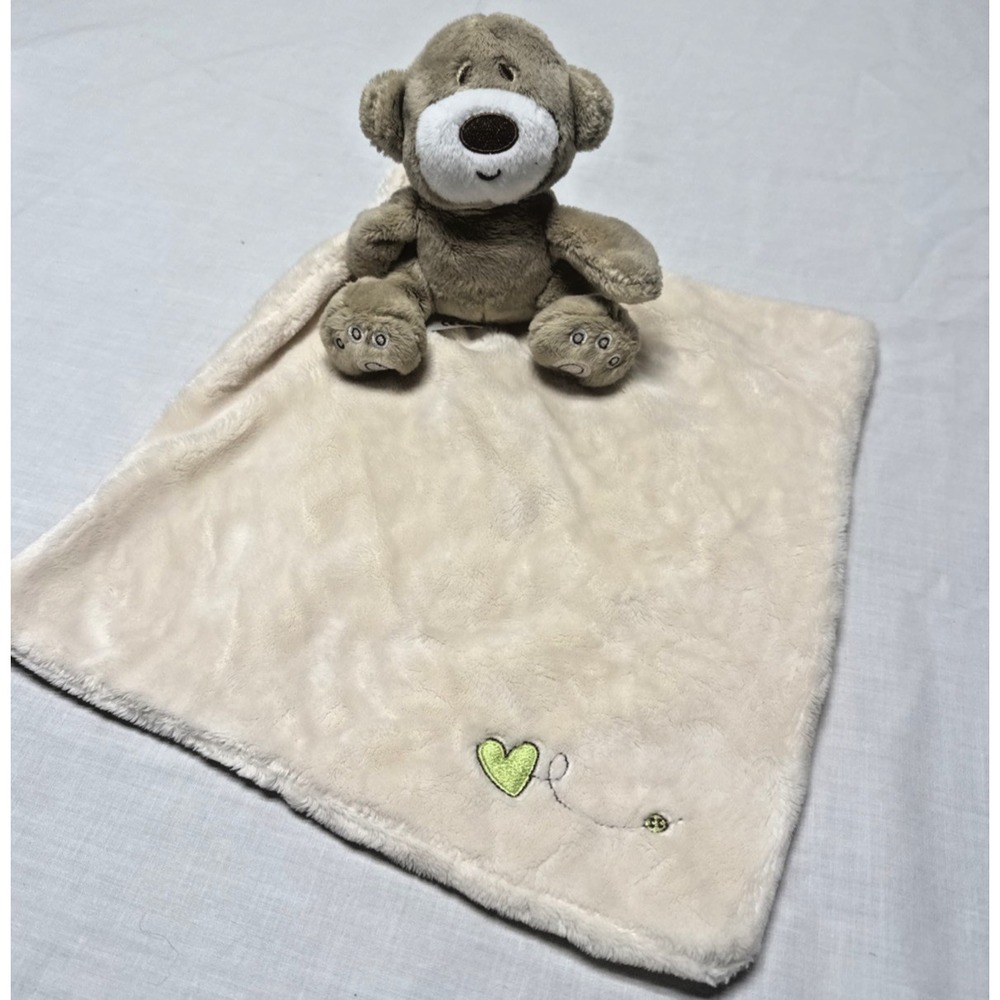 Mothercare plush bear Lovey Baby security blanket Unisex Cream embroidered heart